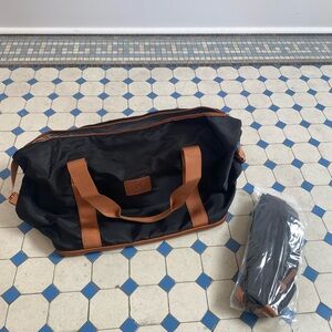 Black Duffel Bag and Fanny Pack